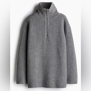 H&M Rib-Knit Oversized Half-Zip Sweater